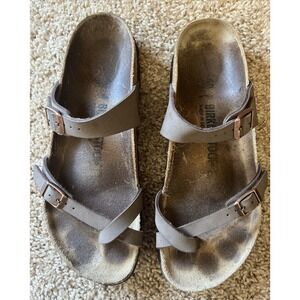 BIRKENSTOCK Leather Mayari Toe Loop Slip On Sandal Mocha Brown M7/W9 (40)